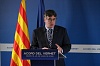 El candidat de Junts al 12-M, Carles Puigdemont, durant la seva intervenció