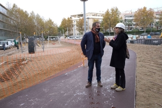 El regidor d’Urbanisme, Enric Daza, va visitar les obres acompanyat de la cap del Departament, Elena Pijoan