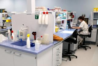 Una tècnica dels nous laboratoris de l&#039;IISPV de l&#039;Hospital Sant Joan de Reus treballant durant la inauguració de les instal·lacions