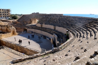 Imatge del 27 de novembre del 2018 de la grada de l&#039;amfiteatre romà, a Tarragona, reconstruïda els anys 70
