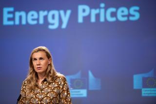 L&#039;eurocomissària d&#039;Energia, Kadri Simson, durant una roda de premsa