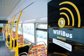 Imatge del cartell de la Wifi d&#039;un bus de Reus Transport