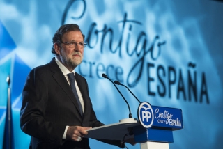 El president espanyol, Mariano Rajoy, a la clausura de la Convenció del PP a Sevilla 