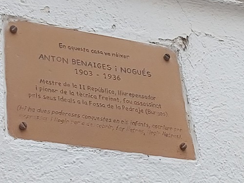 placa Antoni Benaiges
