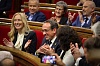 El president del Parlament, Josep Rull, aplaudit per diputats de Junts