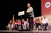 El president d'Òmnium Cultural, Xavier Antich, durant el seu discurs fe en l'assemblea general ordinària celebrada a Valls 