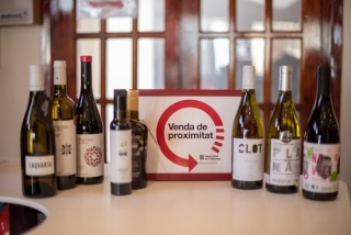 Ampolles de vins catalans, en una imatge d&#039;arxiu