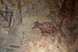 Imatge d&#039;una de les pintures rupestres que formen part de les Muntanyes de Prades