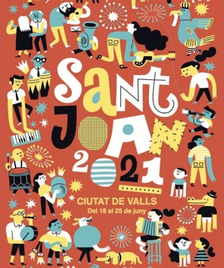 Vista parcial del cartell de la Festa Major de Sant Joan de Valls 2021