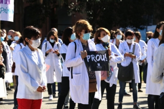Concentració de metges davant el Departament de Salut, el 14 d&#039;octubre del 2020