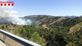 L&#039;incendi de vegetació agrícola a Gratallops, el 12 juny del 2021