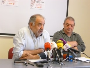 Els secretaris generals de Tarragona d&#039;UGT, Joan Llort, i de CCOO, Jaume Pros, han presentat la manifestació del Primer de Maig.