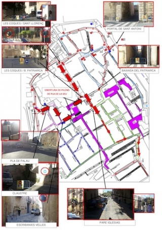 Imatge del mapa detallant els canvis els accessos a la Part Alta de Tarragona