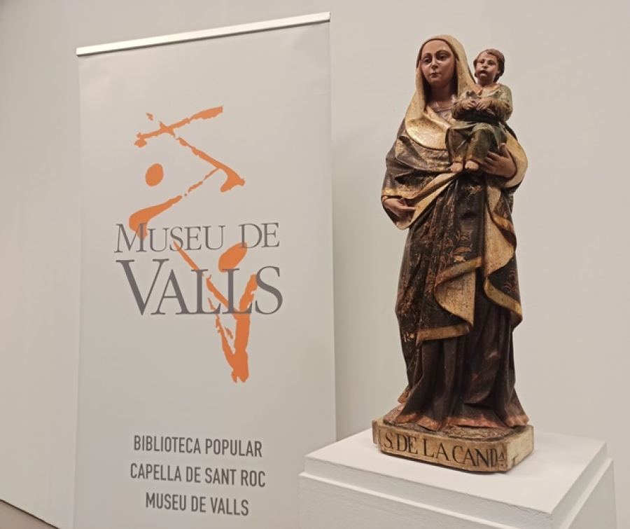 Imatge de la talla de la Mare de Déu de la Candela, que data de finals del segle XVIII o principis del XIX, adquirida pel Museu de Valls