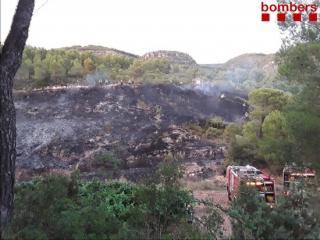 Imatge de l&#039;incendi forestal d&#039;Aiguamúrcia, el 7 d&#039;agost del 2021