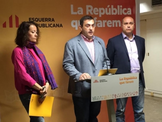 D&#039;esquerra a dreta: la senadora d&#039;ERC, Laura Castel; el senador d&#039;ERC, Josep Rufà; i el diputat d&#039;ERC, Jordi Salvador 