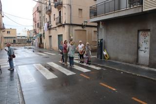 Alguns dels manifestants, al carrer Rebolledo de Tarragona