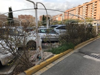 Desperfectes causats pel vent al pàrquing Battestini de Tarragona
