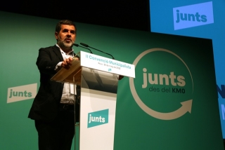 Jordi Sánchez, secretari general de Junts per Catalunya, durant la seva intervenció en el segon Congrés Municipalista del partit celebrat a Reus 