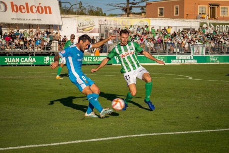 Imatge del partit Atlético Sanluqueño - Nàstic de Tarragona disputat aquest diumenge a El Palmar