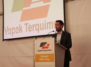 Intervenció del director general de Vopak Terquimsa, Eduardo Sañudo