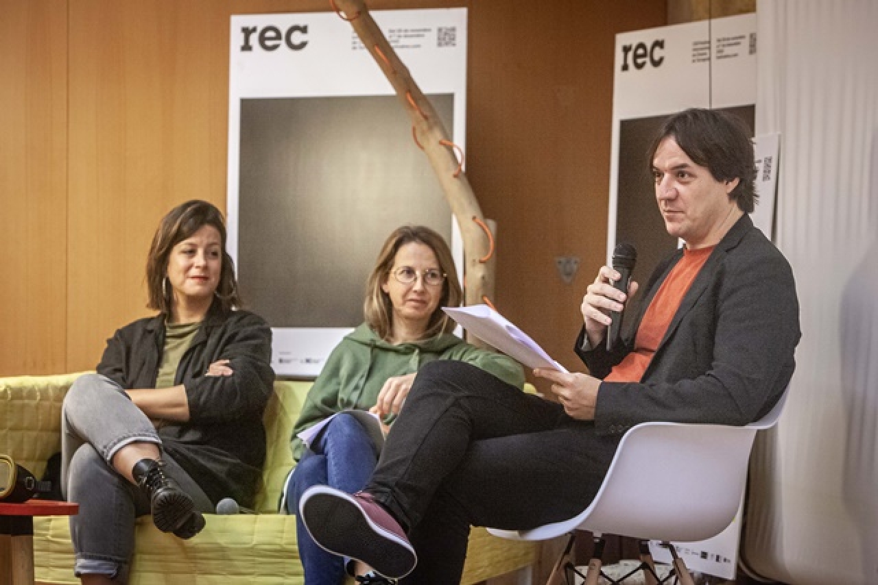D&#039;esquerra a dreta, Anna Fonoll, coordinadora del RECLab, Inés Solé, consellera de Cultura de l&#039;Ajuntament de Tarragona, i Xavier Puerto, director artístic del Festival REC