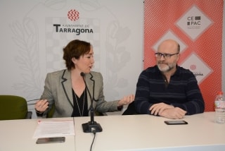 La consellera de Cultura de Tarragona, Begoña Floria, i el president del CePAC, Xavier Brotons