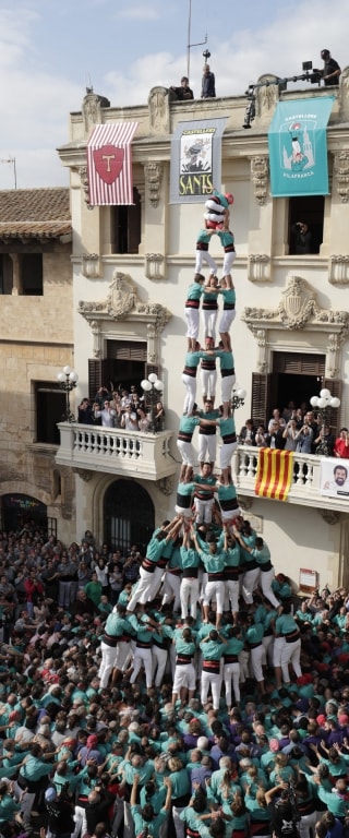 El 3 de 10 dels Castellers de Vilafranca, l&#039;única colla que l&#039;ha completat enguany