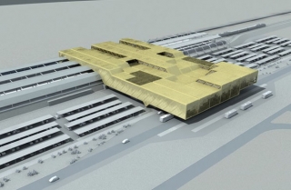 Imatge virtual del projecte d&#039;estació intermodal que inicialment s&#039;havia de construir al sud de l&#039;Aeroport de Reus