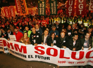 L&#039;any 2012 es van celebrar dues vagues generals contra la reforma laboral aprovada pel PP. La de novembre va ser contra les retallades.