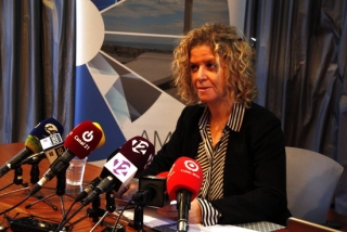 La presidenta del Consorci d&#039;Aigües de Tarragona (CAT) Meritxell Roigé, en la presentació del balanç anual del Consorci