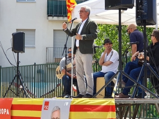 L&#039;alcalde i cap de llista del PSC per Tarragona, Josep Fèlix Ballesteros, aquest diumenge, al míting de Bonavista