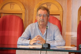 L&#039;alcalde de Montblanc, Josep Andreu, en roda de premsa presentant la liquidació del pressupost del 2021