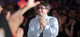 El president Puigdemont en la darrera campanya a favor del sí al referèndum de l&#039;1 d&#039;octubre en un acte a Tarragona