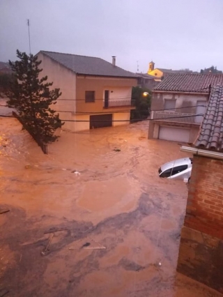 Imatge de les inundacions al municipi de l&#039;Albi (Garrigues)