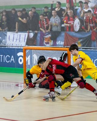 Imatge del partit de quarts de final Barça - Reus Deportiu disputat aquest divendres al vespre a Calafell