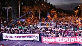 Manifestació a Barcelona per demanar l&#039;alliberament dels presos polítics catalans
