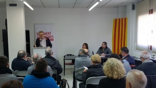 Alfons Palacios, president de MES Moviment d&#039;Esquerres, durant la seva intervenció en el Consell Polític celebrat aquest dissabte a Mollet del Vallès
