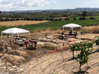 Imatge de l’equip treballant en la campanya d’excavació al jaciment de Mas dels Frares, a Constantí