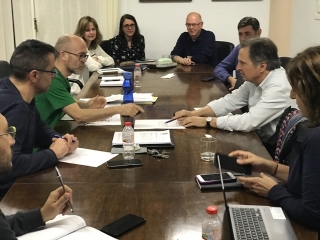Imatge de la reunió de diumenge del Centre de Coordinació Operativa Municipal (CECOPAL)