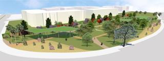 Recreació virtual del Parc de l&#039;Esquirol del barri de Vilafortuny de Cambrils, que serà un gran refugi climàtic