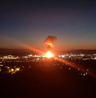 Pla general de l&#039;incendi a la indústria química on hi ha hagut una explosió a la Canonja, el 14 de gener del 2020