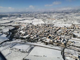 Imatge aèria de la nevada sobre Sarral