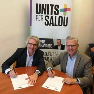El candidat del PDeCAT a Salou, Marc Montagut, i el cap de llista d&#039;Units per Salou, l&#039;alcalde Pere Granados