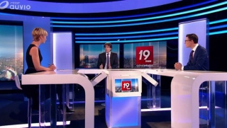 El president cessat pel govern espanyol, Carles Puigdemont, entrevistat avui a la RTBF de Bèlgica