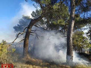 El foc de Santa Coloma de Queralt ha afectat diversos bancals prop de la carretera T-221 i ja s&#039;ha estabilitzat