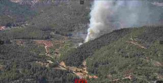Image aèria d&#039;un foc forestal a Vandellòs i &#039;Hospitalet de l&#039;Infant