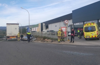 Imatge de la zona de l&#039;accident que ha causat un ferit lleu a Valls