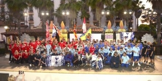 L&#039;equip del Nàstic Genuine amb membres del Llevant, aquest divendres, a la trobada a l&#039;Hotel Pasos de PortAventura World