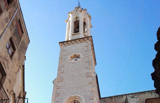 Imatge d&#039;arxiu del campanar de l’església parroquial de Sant Joan Baptista de Valls